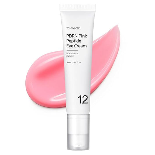 TOSOWOONG PDRN Pink Peptide Eye Cream with Salmon DNA PDRN 5,000ppm, Anti Aging Formula with Caffeine & Liposome Retinol for Fine Lines, Dark Circles and Wrinkles, Korean Skincare, 30ml / 1.01 fl.oz.
