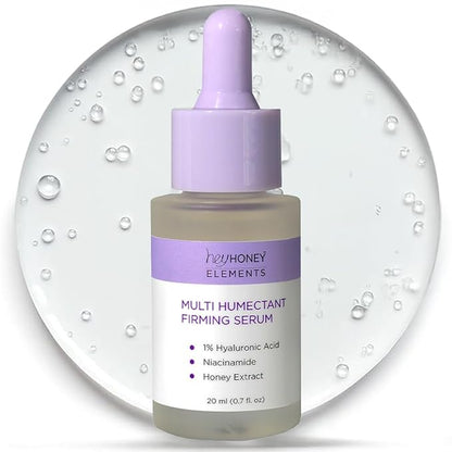 Hey Honey Multi Humectant Firming Serum: 1% Hyaluronic Acid Urea Lactic Acid & Honey Complex for Deep Hydration, Plumping & Skin Barrier Support | 20 mL / 0.68 fl oz