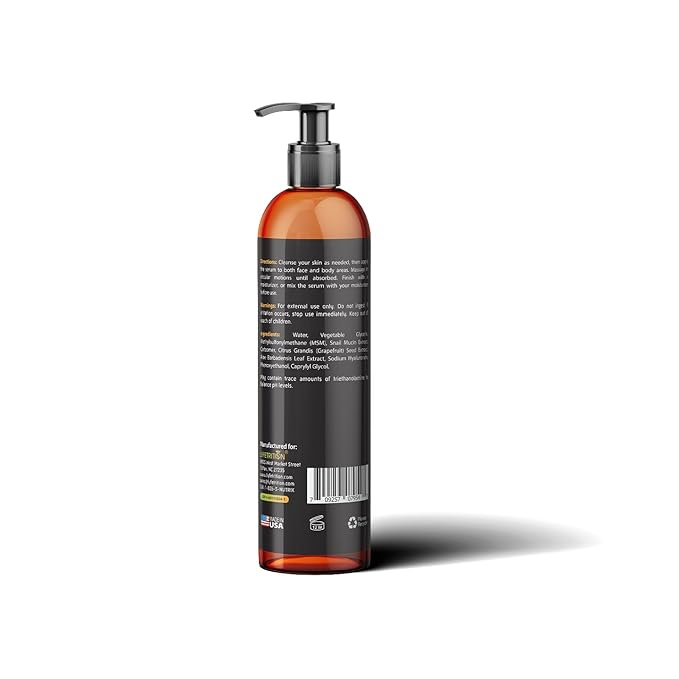 Lyfetrition Snail Mucin 98% Power Repairing Serum with Hyaluronic Acid & Aloe Vera, Skin Repair Serum, Moisturizing Serum Essence for Soothing, Reducing Fine Lines Deep Nourishing (12 Fl Oz)