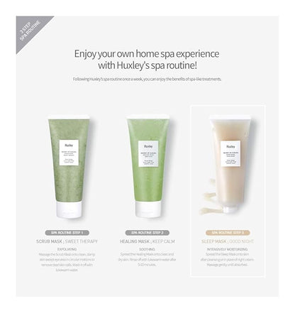 Huxley Secret of Sahara Sleep Mask, Hydrating Overnight Face Mask for Dry and Dull Skin, Korean Skincare with Cactus Extract and Cica, Barrier Support, Non-Sticky Gel-Cream, 5.29 oz