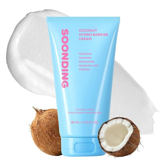 Coconut Hydro Barrier Cream | Soothing & Barrier Repair Moisturizer with Panthenol, Ceramide & Squalane | Non-Greasy, Fragrance Free Capsule Cream Korean Skin Care (80ml / 2.7 fl oz)