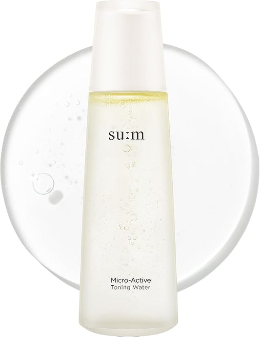SU:M Micro-Active Toning Water (5.07 fl oz) - Dual-Phase Gentle Exfoliating Toner with Low-Irritation, Improved Skin Texture & Boost Vitality, Korean Skin Care. PHA, Biopeptide.