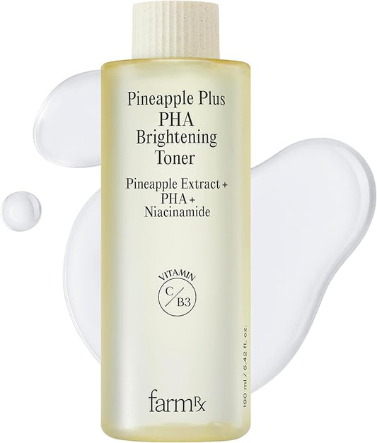 Farm Rx Pineapple Plus PHA Toner (6.42fl oz) - Vegan, PHA-Based Toner Designed to Brighten, Hydrate, and Smooth Skin Texture.. Enriched with Pineapple Extract and Vitamin B3