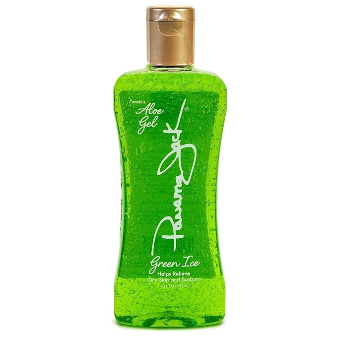 Panama Jack Green Ice Gel - Aloe Vera After Sun Formula Contains No Alcohol, Helps Preserve Tan, Relieves & Moisturizes Dry Skin & Sunburn, 8 FL OZ