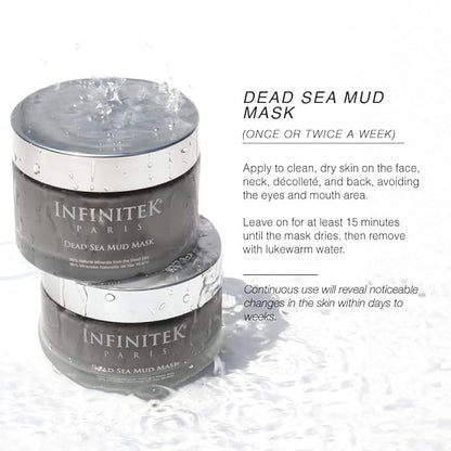 Infinitek Paris Dead Sea Mud Mask 6.34 Fl Oz - Face Mask for Acne Treatment, Blackhead Remover, Antioxidant Pore Cleaner