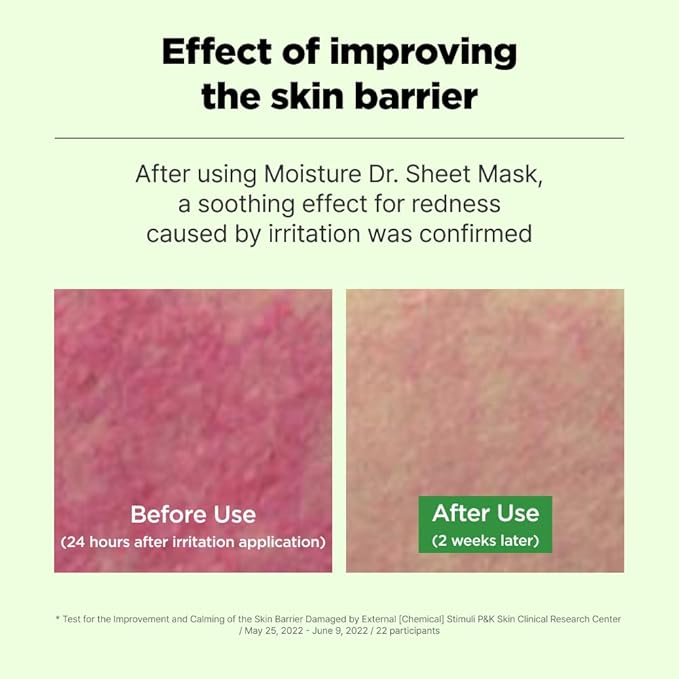 ISOI Moisture Dr. Mask Pack, Hydrating & Soothing Korean Sheet Mask for Face with Tea Tree, Ceramide & Hyaluronic Acid, Nourishing Skin Barrier Care, Korean Skin Care (10EA)