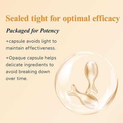 Vitamin C Anti-Wrinkle Aging Face Serum 60 Capsules With Scissors,Vitamin C Anti-Wrinkle Serum To Hydrate,Moisturize and Firm,Visibly Reduce Fine Lines & Wrinkles, Travel Portable