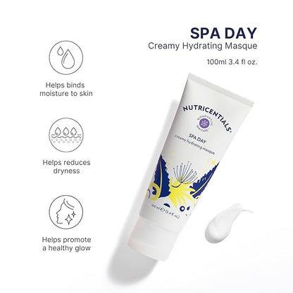 Nutricentials Spa Day Creamy Hydrating Masque 3.4 Fl. Oz - Soothe, Moisturize, and Improve Skin Tone with Cactus and Pine Cone Extracts - Nourishing Formula for Radiant and Healthy-Glowing Complexion