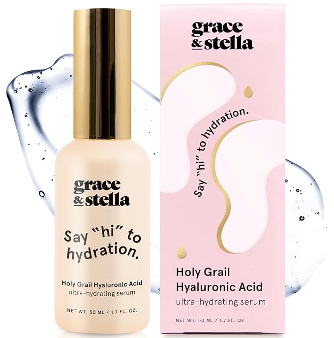 grace & stella Eye Mask Gold 24 Pairs + Hyaluronic Acid Serum Bundle