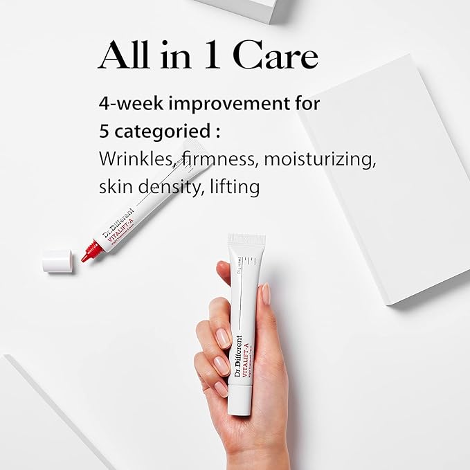 Dr.Different VITALIFT-A Retinal 0.05% - Anti-Aging And Anti-Wrinkle Night Treatment For Lifting And Firming-Face Moisturizer Cream With Vitamin A & Hyaluronic Acid, 0.7oz.