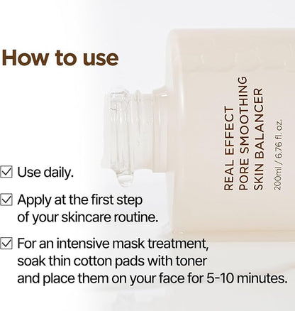 PONGDANG Real Effect Pore Smoothing Skin Balancer 6.76 fl.oz. | Pore-Refining Toner for Smoother-Looking Skin | Helps Improve The Look of Enlarged & Uneven Pores | Korean Skin Care