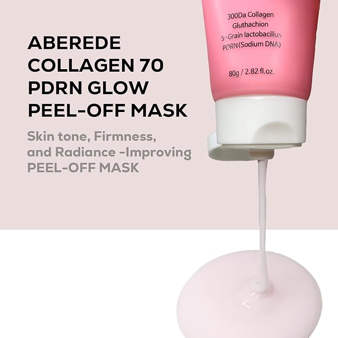 Collagen 70 PDRN Glow Mask 2.82 fl.oz, Korean Peel-Off Mask for Firming, Glass Skin, Glutathione, Cica PDRN, Slow-Aging, Hydrating, Vegan K-Beauty Skin Care