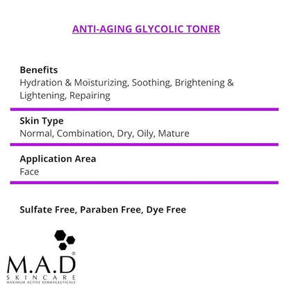 M.A.D Skincare Anti-Aging Glycolic Toner w/Multi Fruit Acids