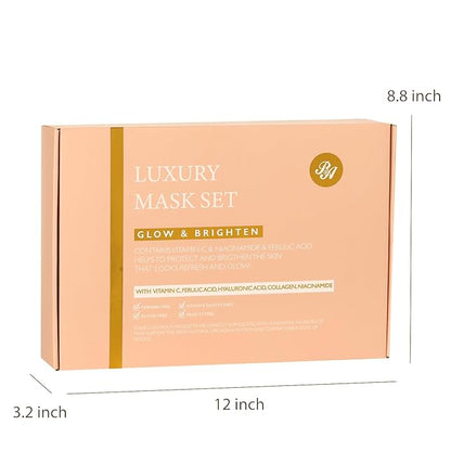 Orange Collagen Gel Overnight Mask Skin Care for Women, 55 Pcs Self-Care Spa Bath & Body Care Basket Gift Set, Face Sheet Mask, Under Eye Patches, Face Serum, Bath Bomb, Christmas, Mother Day, Dad