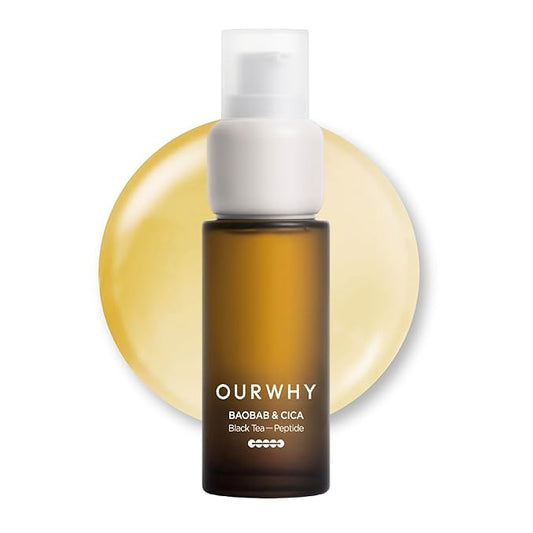 OURWHY Black Tea Regenerating Ampoule Serum (1.35fl oz) - Anti-Aging Serum for Firmness & Elasticity. With Black Tea, Peptides & CalmingReliefsome™ for Wrinkles & Hydration.