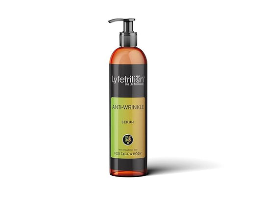 Lyfetrition Anti-Wrinkle Serum | 12 Oz Large Bottle | Anti-Aging Face Serum With Jojoba Oil, Rosehip Seed Oil & Many More Natural Ingredients - Moisturizing Cleanser for Fair & Younger Looking Skin