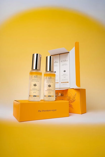 d'alba Piedmont White Truffle Vegan Gift Set, 2 bottles First Aromatic Spray Serum, Deep Hydration & Antioxidant Care, Vegan Facial Mist