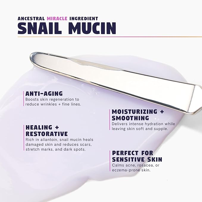 Moon Milk Snail Mucin Moisturizer Gel Cream 3.52 Oz - Blue Light Skin Defense - Korean Snail Mucin Serum Cream that Replenishes Moisture & Leaves Skin Brighter, Plumper, Soothed & Smooth