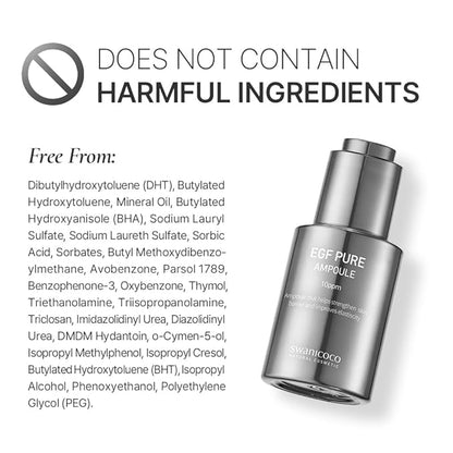 Pregnancy Safe EGF Pure 10 PPM Ampoule, Improve Skin Elasticity, Strengthen Skin Barrier, Lightweight Anti Aging Firming Wrinkle Serum Korean Skincare Postpartum Care 30ml 1 Fl Oz