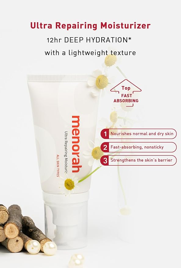 menorah Ultra Repairing Moisturizer – Wrinkle Control & Firming Cream with Vitamin E, Aloe, Niacinamide & Meadowfoam Seed Oil, Boosts Skin Elasticity, Lightweight Hydration for Women & Men, 50ml