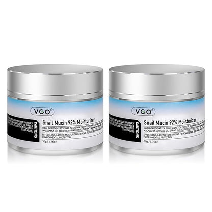 VGO 2 Pack 92% Snail Mucin Moisturizer, Anti Aging, Skin Repair & Hydrating Face Cream with Ceramide & Vitamin E