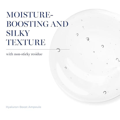 Hyaluron Boost Ampoule 1.52 fl oz, Deep Hydration Serum with 6 Types of Hyaluronic Acids & 5 Peptides, Barrier Support & Glass Skin Glow, Non-greasy, Hypoallergenic, Korean Skin care