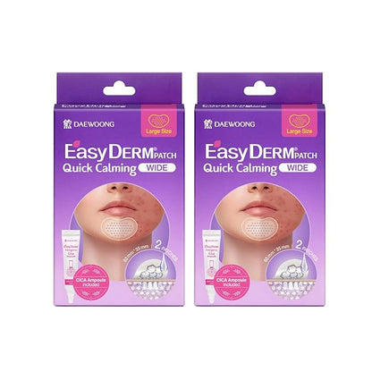 EasyDerm Quick Calming Magnesium Patches WIDE – 2 Packs / 4 XL Patches Total, Extra-Large Hydrocolloid Patch for Severe Acne, Soothing & Waterproof, Amazon Exclusive