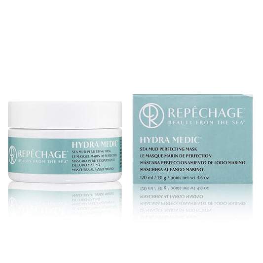 Repechage Sea Mud Mask for Women and Men, 4 fl. oz., Deep Exfoliating Pore Cleanser for Dry, Oily, Blemish Prone Face and Skin, Enhance Brighten, Tone, and Clarity, Acne Facial Treatment