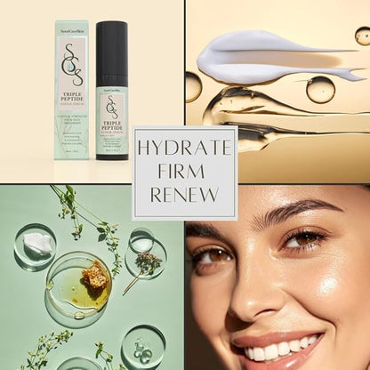 Next-Gen Bioactive Peptide + Marine Repair Serum – Hydrating & Firming Face + Eye Moisturizer with Caffeine, Ceramides & Hyaluronic Acid | Anti-Aging & Sensitive-Skin Safe, 1 oz