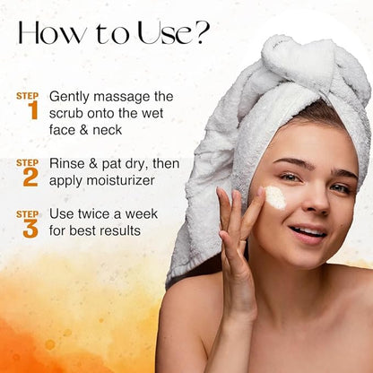 Nourish Mantra Glow Face Scrub | For Tan Removal, Gentle Exfoliation & Improved Skin Tone | Infused with Walnut Shell Powder, Alpha Arbutin, Hyaluronic Acid | All Skin Types | For Men & Women 100 ml