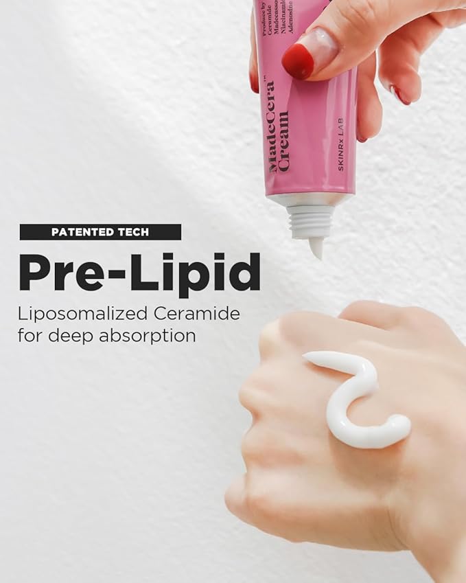 SKINRxLAB Made Cera Cream - Acne & Redness Relief Face Moisturizer, Sebum Control, Improving Skin Barrier with Ceramide and Madecassoside, Anti-Aging and Pore Minimizing Face Cream, 1.69 + 0.5 fl.oz.