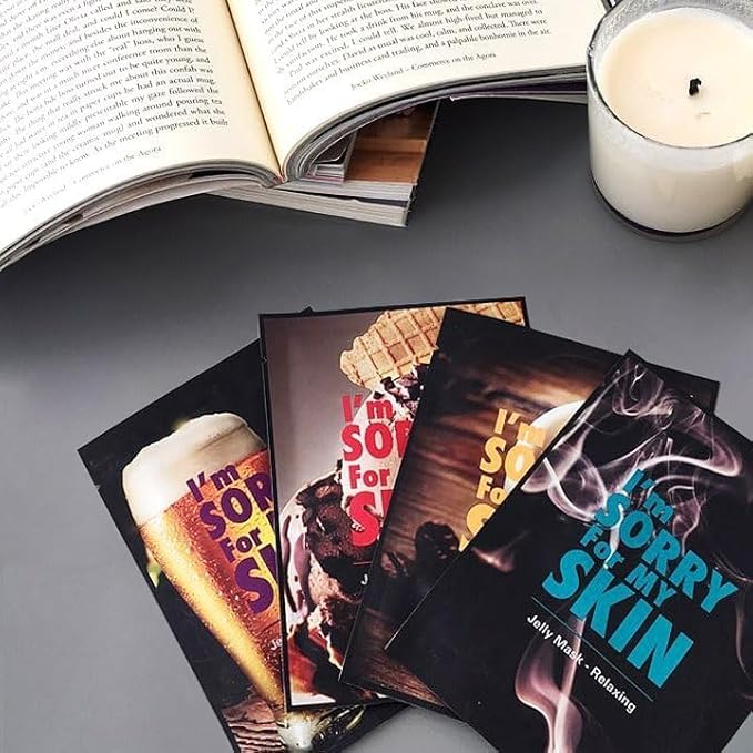 I'M SORRY FOR MY SKIN Jelly Mask Full Set for Skin Stress Relief, Korean Skin Care Travel Essentials Kit, K-Beauty Hydrating Face Mask Sheets, Gifts for Women (Pack of 10)