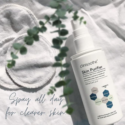 Clinisoothe+ Skin Purifier – Daily Cleanser and Acne Treatment for Face & Body, with Hypochlorous Technology to Prevent Breakouts & Promote Rapid Recovery, For All Skin Types (3.4oz Spray Bottle)