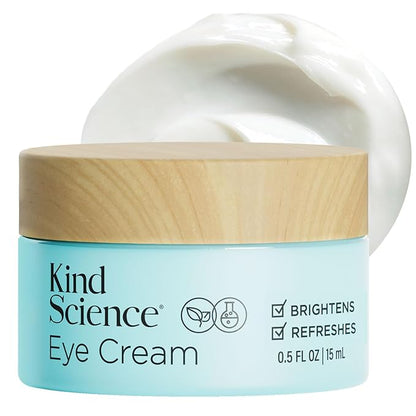 Kind Science by Ellen DeGeneres Eye Cream - Under Eye Cream for Wrinkles Noticably Smooths & Moisturizes - Anti Aging with Hyaluronuic Acid, Vitamin C - Fragrance Free, Paraben Free, 0.5 fl oz