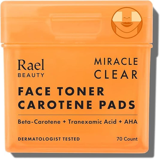 Rael Toner Pads, Cotton Pad for Face – Dual Textured, Exfoliating and Soothing with Carotene, Niacinamide, Hyaluronic Acid, Hydrating, Korean Skin Care (70 Count)