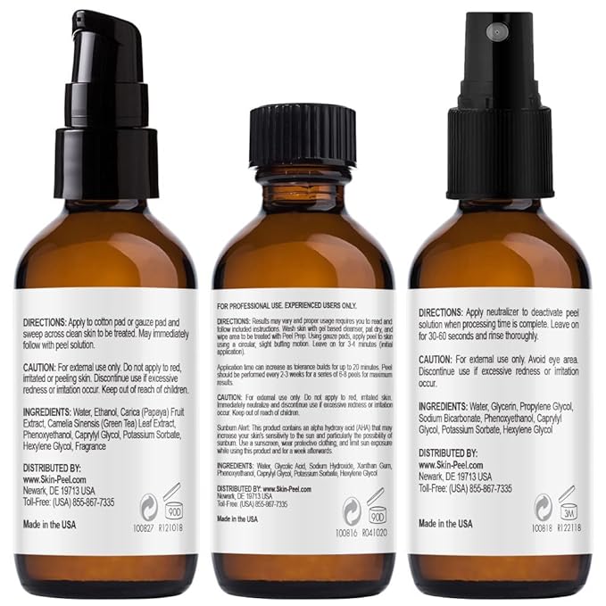 MedPeel Glycolic Acid 30% Peel Kit – Includes Peel, Prep & Neutralizer – Light Strength Chemical Peel for Fine Lines, Wrinkles & Radiant Skin – Suitable for All Skin Tones – 1oz (3pc Set)