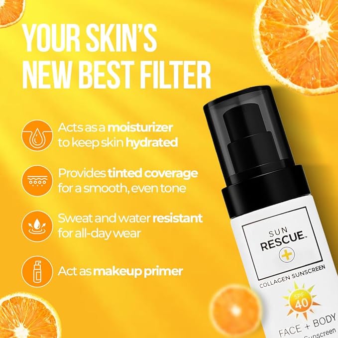 Daily Tinted Moisturizer + SPF 40 – Collagen & Vitamin C Infused, Broad Spectrum UVA/UVB Protection + Lightweight Coverage for All Skin Tones