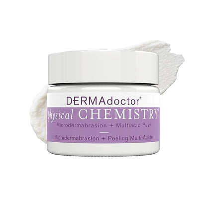 DERMAdoctor Physical Chemistry Dermatologist Formulated Microdermabrasion Facial Scrub + Multiacid Peel with AHA and BHA, Brightening, Smoothing, Pore Minimizer for face - 1.7 oz