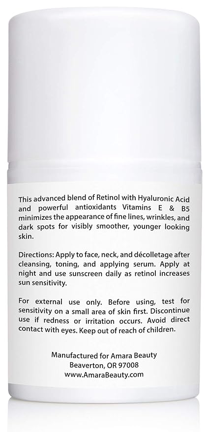 Retinol Cream for Face 2.5% with Hyaluronic Acid & Vitamins E & B5, 1.7 fl. oz. (Pack of 2)