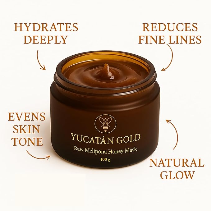 Melipona Honey Face Mask – The All-Natural Solution for Dry Skin, Fine Lines & Youthful Glow With Enzymes & Antioxidants – Soothes Skin After Sun Exposure – Gentle Moisturizer for Sensitive Skin