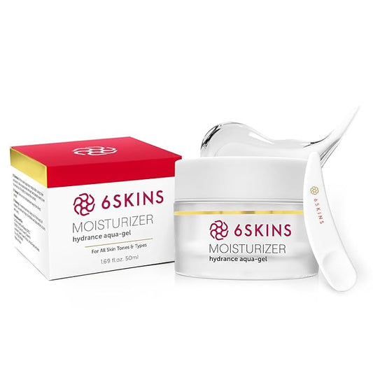 6SKINS® Face Moisturizer with Niacinamide & Ceramides - Korean Skin Care Facial Moisturizer For Skin Barrier Support & Pore Minimizer - Oil-Free Hydrating Face Gel For All Skin Types - 1.7oz