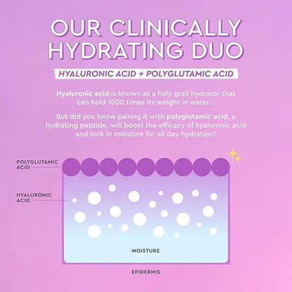 Glow Recipe Plum Plump Hyaluronic Acid Face Cream - Hydrating, Firming & Plumping Facial Moisturizer for Women & Men - Korean Skin Care with Polyglutamic Peptides to Reduce Dry Skin Wrinkles (50ml)