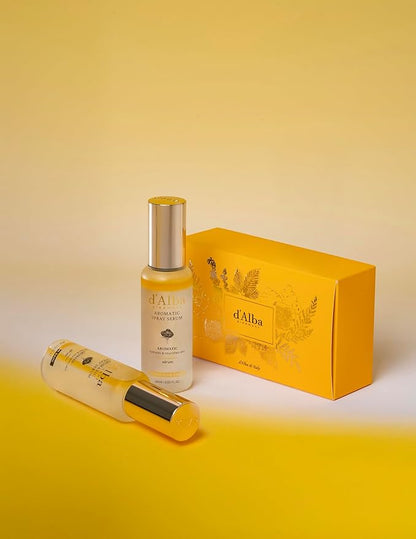 d'alba Piedmont White Truffle Vegan Gift Set, 2 bottles First Aromatic Spray Serum, Deep Hydration & Antioxidant Care, Vegan Facial Mist