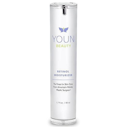 YOUN Beauty Retinol Night Cream Moisturizer for Face by Holistic Dr. Anthony Youn – Paraben-Free Face Moisturizer with Vitamin B5 & E, Hyaluronic Acid, and Green Tea for Skin Renewal, 50ml