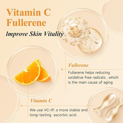 HKH Vitamin C Serum for Face: 48 Capsules Retinol Anti-Aging Wrinkle Repair Serum - Vitamin E Niacinamide Oil for Women - Daily Deep Skin Care for Fine Lines Smoothing Hydrating Brightening