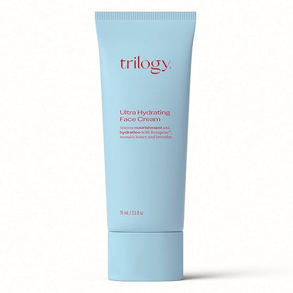 Trilogy Ultra Hydrating Face Cream, Intense Moisture for Dry Skin with Rosehip Oil, 2.5 fl oz