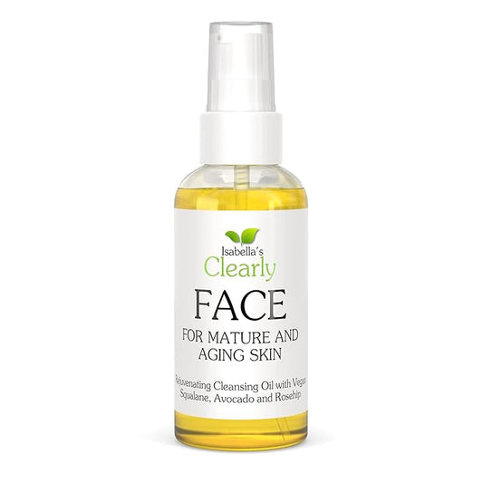Clearly FACE, Natural Oil Cleanser Face Wash and Makeup Remover | Anti Aging Cleansing Oil with Rosehip, Avocado, Sea Buckthorn, Vegan Squalane | Water Free, Made in USA