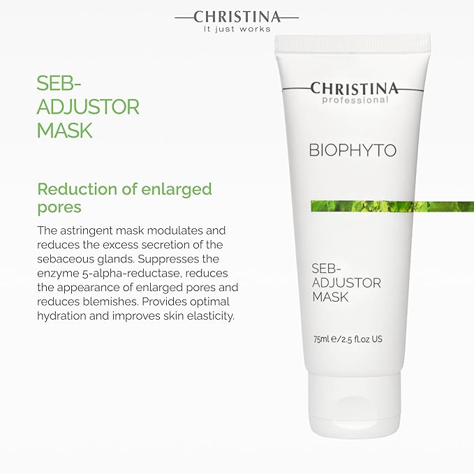 -CHRISTINA- Bio Phyto Seb-Adjustor Facial Mask with Moisture Complex | Face Masks Skincare Targets Acne, Blackheads, and Oiliness | Clears and Balances Skin | Suitable for All Skin Types 75ml
