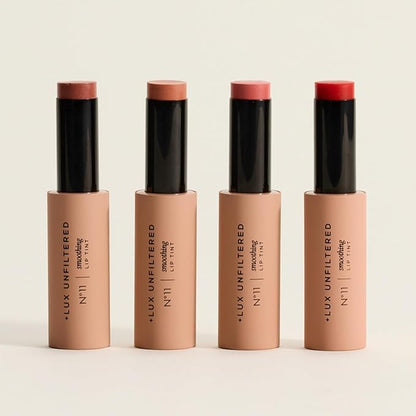 + Lux Unfiltered N°11 Smoothing Hydrating Lip Tint for Women - Tinted Lip Balm with Jojoba & Sunflower Oil - Lightweight Moisturizing Semi-Sheer Color - Vegan & Cruelty-Free - Chili (Spicy Sheer Red)