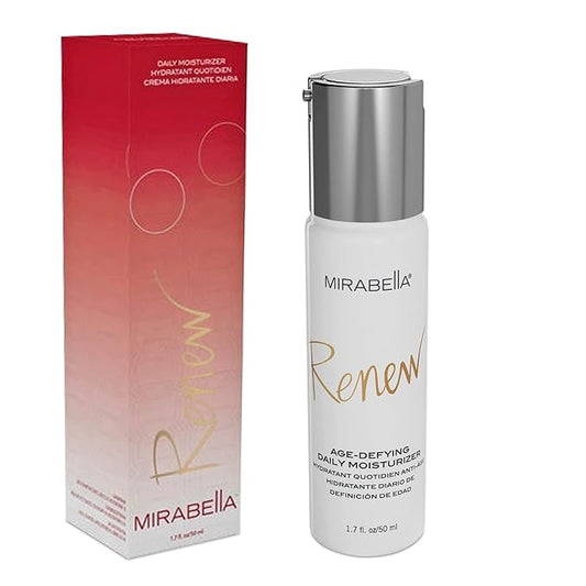 Mirabella Renew Age-Defying Daily Moisturizer for Face, Hydrating Face Moisturizer Helps Reduce Appearance of Fine Lines, Wrinkles and Dark Spots with Peptides, Hyaluronic Acid, and Antioxidants